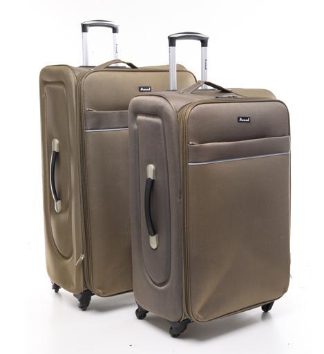 شنطة سفر (حقيبة سفر) عدد 2 – بني فاتح  PARA JOHN Abraj Soft Trolley Luggage Bags Set