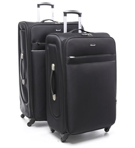 شنطة سفر (حقيبة سفر) عدد 2 – أسود  PARA JOHN Abraj Soft Trolley Luggage Bags Set - SW1hZ2U6NDYxNjYx