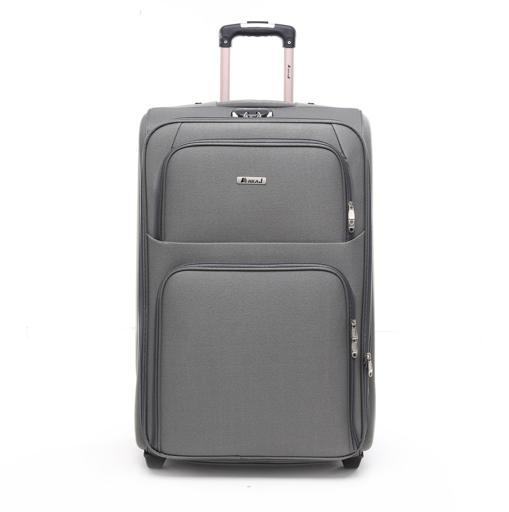 شنطة سفر (حقيبة سفر) عدد 3 - رمادي غامق  PARA JOHN Abraj 3 Pieces Soft Trolley Luggage Bags Set - SW1hZ2U6NDYxNjc0