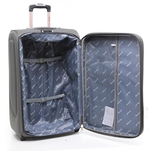 شنطة سفر (حقيبة سفر) عدد 3 - رمادي غامق  PARA JOHN Abraj 3 Pieces Soft Trolley Luggage Bags Set - SW1hZ2U6NDYxNjgy