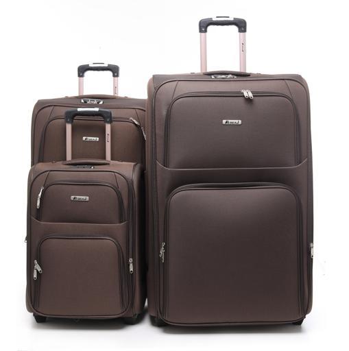 شنطة سفر (حقيبة سفر) عدد 3 - بني PARA JOHN Abraj Soft Trolley Luggage Bags Set