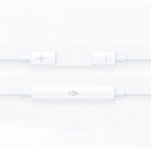 سماعات ايفون سلك مع التحكم بدرجة الصوت أبيض ويو Wiwu White Volume Control iPhone AirPods - SW1hZ2U6NDY5MTg4