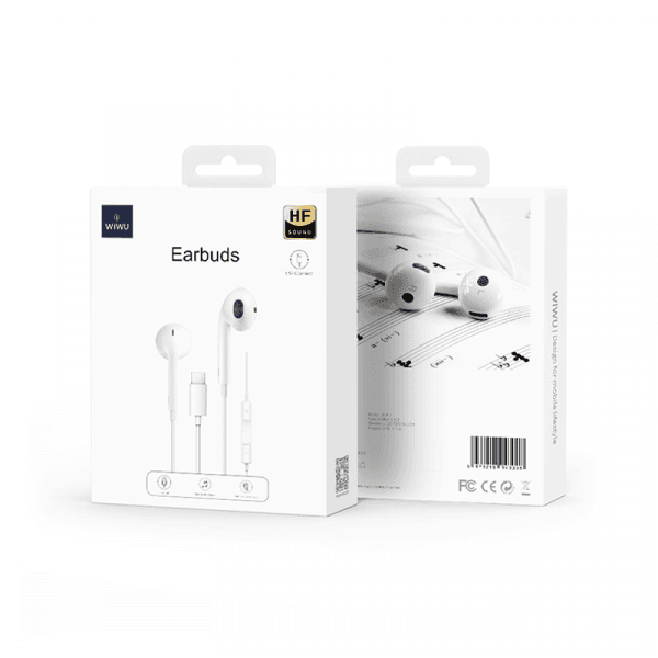 WIWU EARBUDS TYPE-C CONNECTOR - WHITE - SW1hZ2U6NDY5MjAx