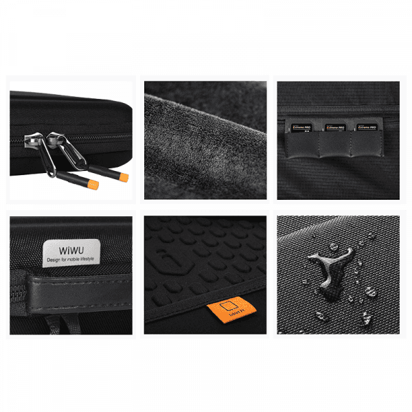 حقيبة آيباد 12.9 بوصة و ماك بوك 13.3 بوصة قماش لون أسود WIWU - PARALLEL HARDSHELL BAG FOR IPAD 12.9" AND MACBOOK 13.3" - BLACK