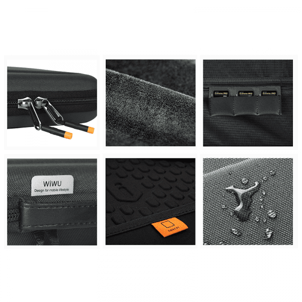 حقيبة آيباد 12.9 بوصة و ماك بوك 13.3 بوصة قماش لون رمادي WIWU - PARALLEL HARDSHELL BAG FOR IPAD 12.9" AND MACBOOK 13.3" - GREY