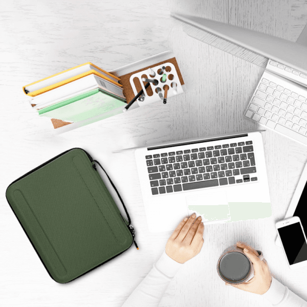حقيبة آيباد 12.9 بوصة و ماك بوك 13.3 بوصة قماش لون أخضر WIWU - PARALLEL HARDSHELL BAG FOR IPAD 12.9" AND MACBOOK 13.3" - GREEN