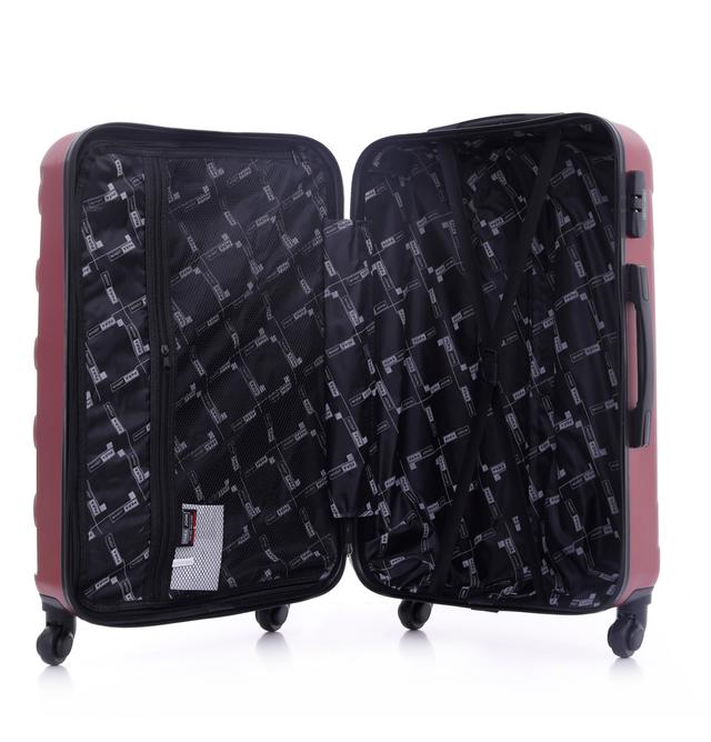 طقم حقائب سفر 3 حقائب مادة ABS بعجلات دوارة (20 ، 24 ، 28) بوصة أحمر برغندي PARA JOHN – Travel Luggage Suitcase, Set of 3 – Trolley Bag, Carry On Hand Cabin Luggage Bag - SW1hZ2U6NDM3Nzg1