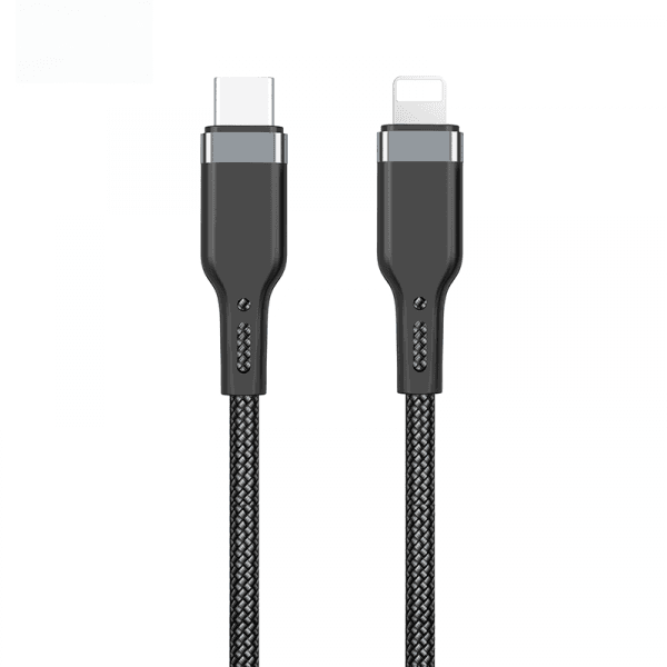 وصلة شاحن (كيبل شحن) بمنفذ Type-C إلى Lightning بطول 1.2 متر أسود WIWU - PT04 PLATINUM CABLE TYPE-C TO LIGHTNING 1.2M - BLACK - 305416