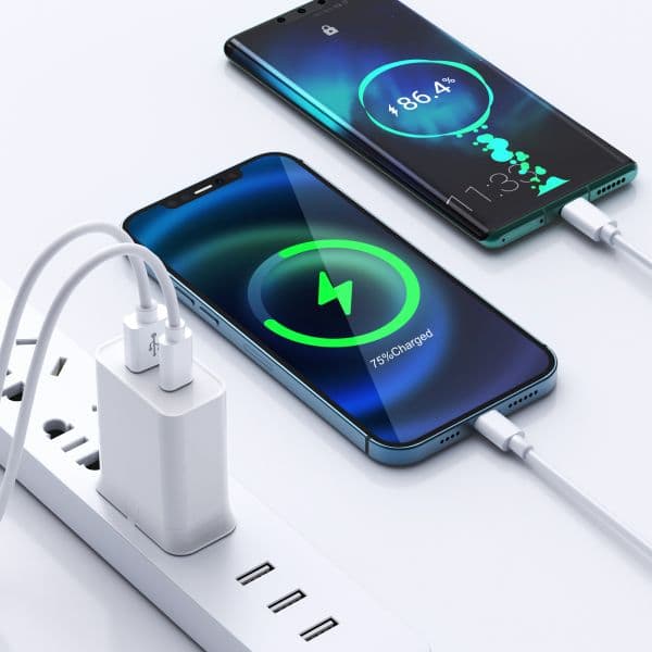 شاحن جوال (مقبس شاحن) 20 واط - أبيض WIWU COMET USB-C + QC3.0 UK 20W POWER ADAPTER