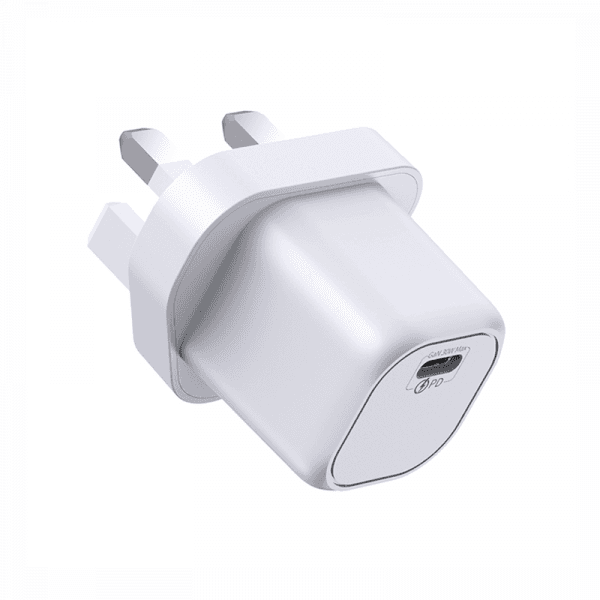 شاحن جوال (مقبس شاحن) 30 واط - أبيض WiWU GAN FAST CHARGER UK TYPE-C POWER ADAPTER
