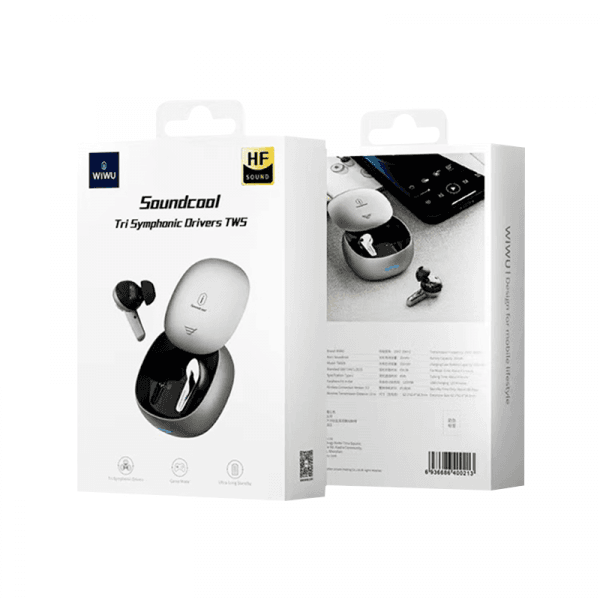 سماعات ايربودز لون أسود WIWU - SOUNDCOOL TRI SYMPHONIC DRIVERS TWS AIRBUDS - BLACK