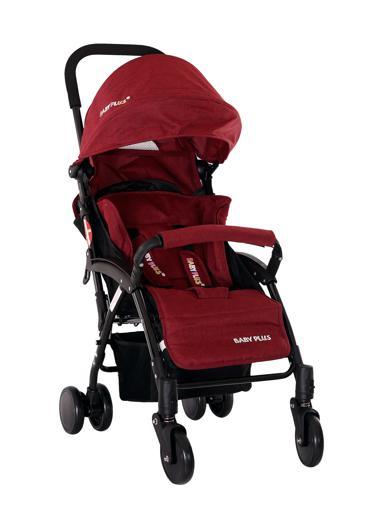 Baby Plus Maroon Stroller Cum Pram - SW1hZ2U6NDU1NzI1