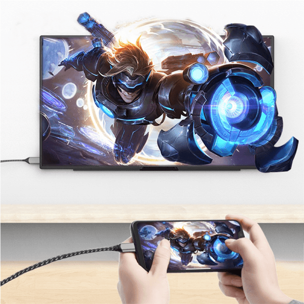 وصلة بروجكتر للجوال 1.2 متر رمادي ويو Wiwu Gray 1.2M Type-c To Hdmi Cable