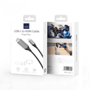 وصلة بروجكتر للجوال 1.2 متر رمادي ويو Wiwu Gray 1.2M Type-c To Hdmi Cable