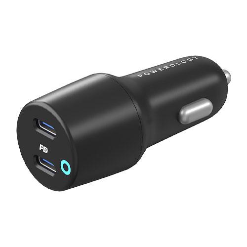 شاحن للسيارة 45W بمخرجين Dual Port LED Car Charger PD - Powerology