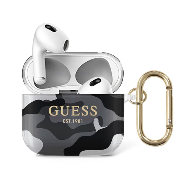 Guess TPU Shinny Camouflage Case for Airpods 3 - Black - 303173