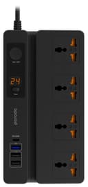 محول كهرباء متعدد المداخل مع مؤقت ذاتي Porodo 4 AC 3 USB & USB-C PD 35W Multiport Socket 3M 3000W UK