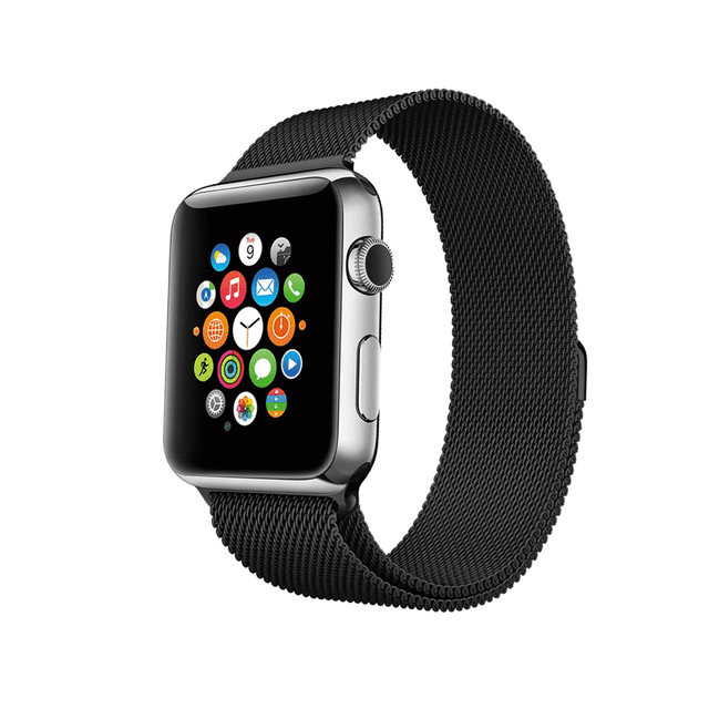 سوار ساعة ابل اسود by Porodo Steel Mesh Watch Band for Apple Watch 44mm / 45mm من iGuard