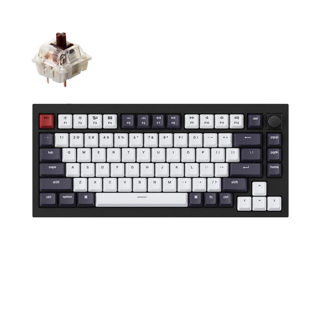 لوحة مفاتيح مع إضائة RGB بني Q1 QMK Gateron Phantom Mechanical Keyboard with Knob - Keychron - SW1hZ2U6NTIyMDcy