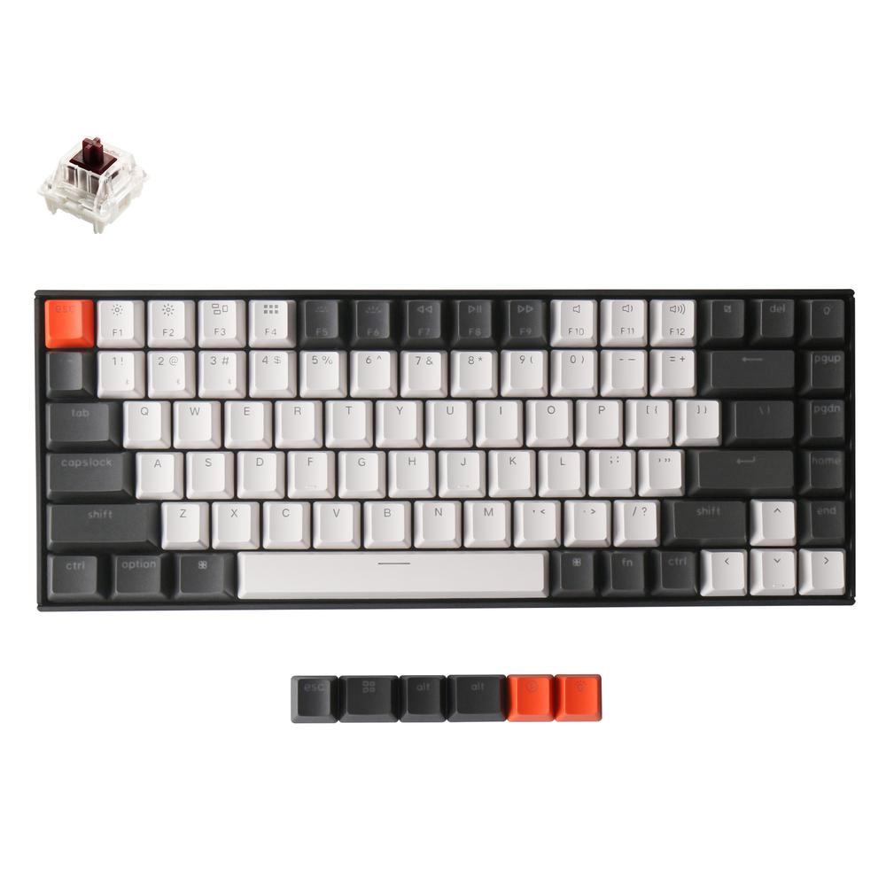 لوحة مفاتيح مع إضائة RGB بني K2 84 Gateron Mechanical Keyboard with RGB - Keychron