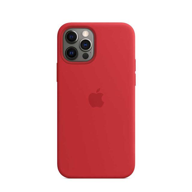 كفر آيفون يدعم الشحن اللاسلكي و ماغ سيف - أحمر  Apple iPhone 12 | 12 Pro Silicone Case with MagSafe - SW1hZ2U6NTIyNTQz