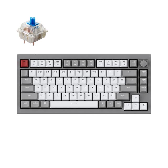 لوحة مفاتيح مع إضائة RGB أزرق Q1 QMK Gateron Phantom Mechanical Keyboard with Knob - Keychron - SW1hZ2U6NTIyMTI3