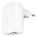 شاحن جداري ( 32W ) - ابيض Belkin - Boost Charge USB-C + USB-A Wall Charger