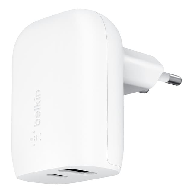 شاحن جداري ( 32W ) - ابيض Belkin - Boost Charge USB-C + USB-A Wall Charger