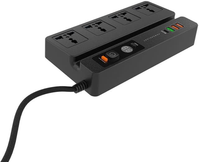 وصلة كهرباء بسبع مآخذ 35W مع مؤقت Multiport Socket with Phone Stand and Timer - Powerology
