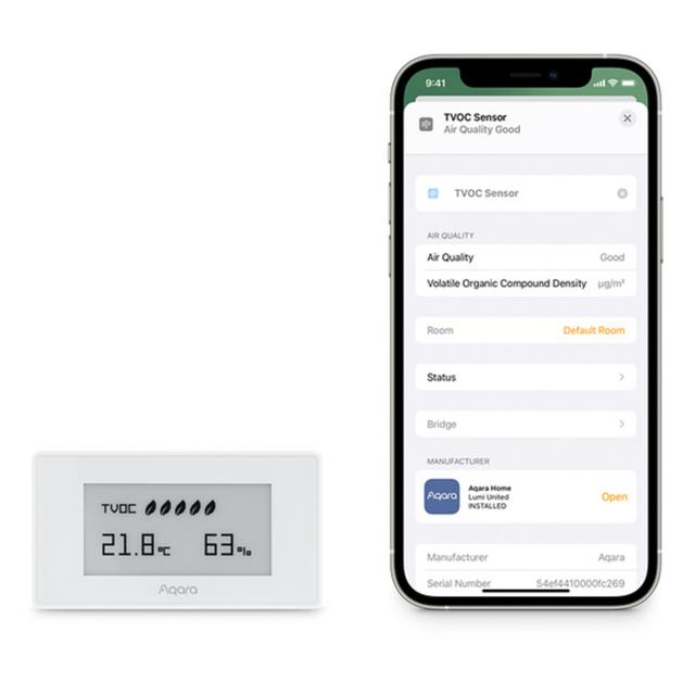 جهاز مراقبة جودة الهواء ( مقياس جودة الهواء ) - ابيض Aqara - TVOC Air Quality Monitor - SW1hZ2U6NTIyODIw