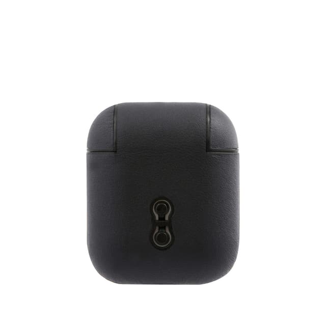 كفر ايربودز ( كفر سماعة ) - كحلي BMW - Signature Collection PC Genuine Leather Case with Metal Logo Silver for Airpods