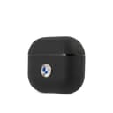 BMW Signature Collection PC Genuine Leather Case with Metal Logo Silver for Airpods 3 - Black - 203330