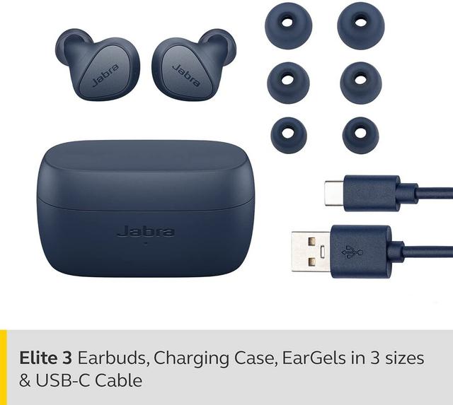 Jabra Elite 3 True Wireless Earbuds - Navy Blue - SW1hZ2U6NTIyMzk1