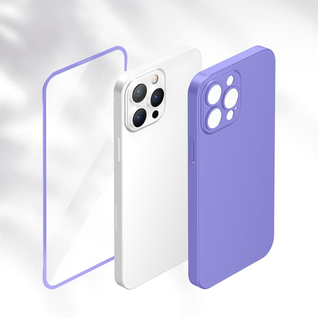 كفر ايفون ( مع شاشة حماية ) - نهدي Green - 360 Carsaca Plus Case with Normal HD Glass for iPhone 13 Pro