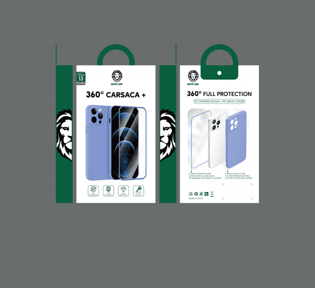 كفر ايفون ( مع شاشة حماية ) - نهدي Green - 360 Carsaca Plus Case with Normal HD Glass for iPhone 13 Pro