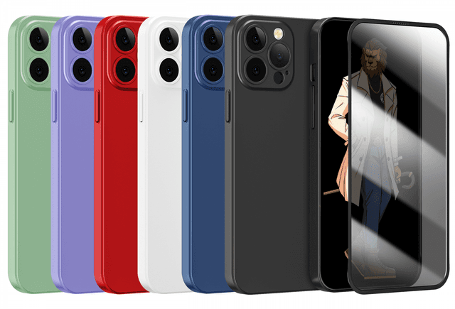 كفر ايفون ( مع شاشة حماية ) - اخضر Green - 360 Carsaca Plus Case with Normal HD Glass for iPhone 13 Pro