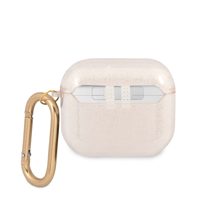 كفر سماعات ايربودز ذهبي TPU Colored Glitter Case for Airpods 3 من Guess
