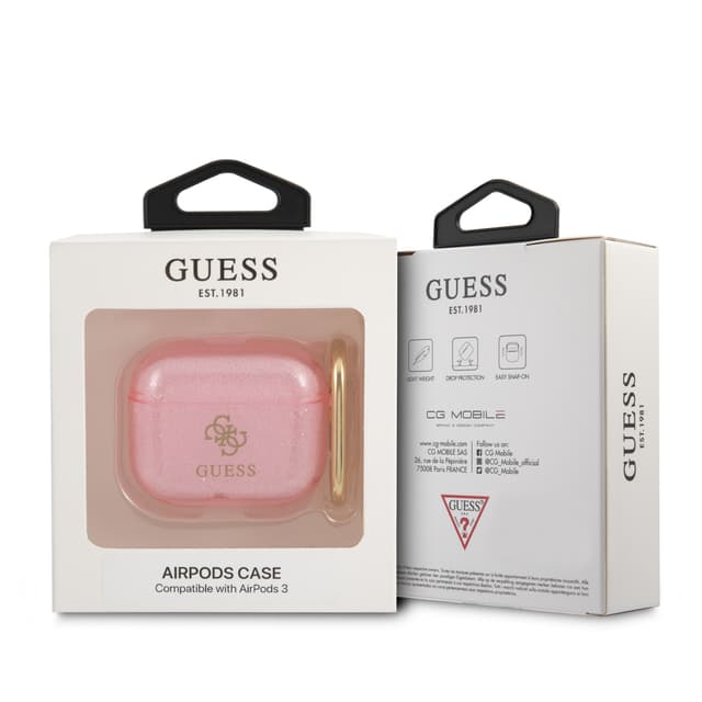 كفر سماعات ايربودز زهري TPU Colored Glitter Case for Airpods 3 من Guess