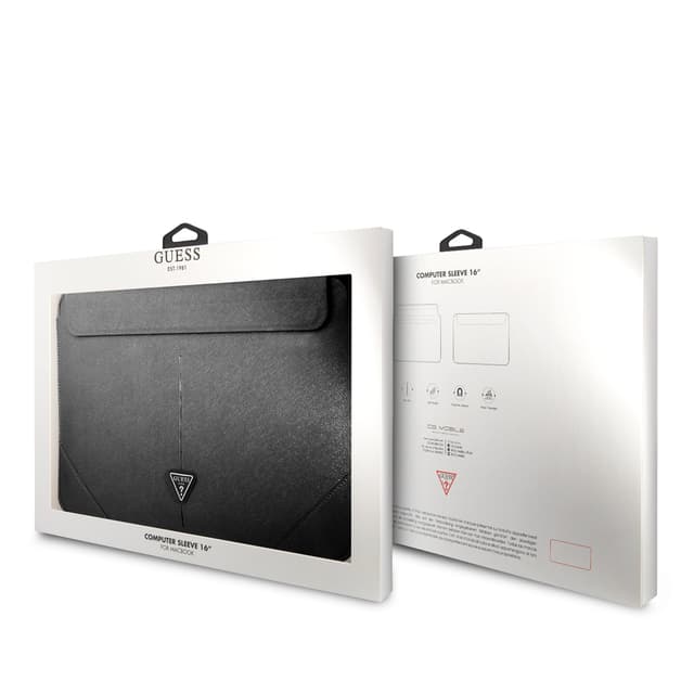 Guess Saffiano Triangle Computer Sleeve 16" - Black