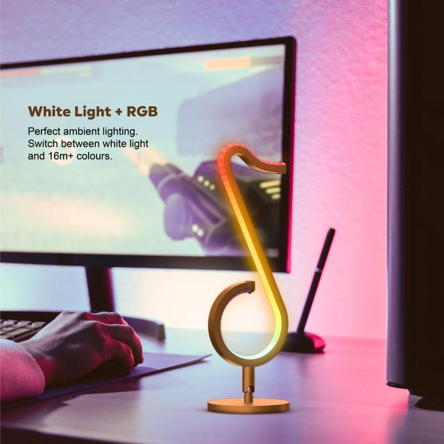 اضاءة ديكور غرفة قيمنق على شكل شعار تيكتوك RGB ذكي Brite RGB Smart LED Desk Lamp - Porodo