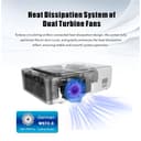 بروجكتر ليد بسطوع 3500 Lumens بدقة 1080P وبمقاس عرض 220 بوصة مع خاصية الآندرويد T6 WiFi Home Theater Android LED Projector - Wownect