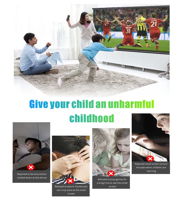 بروجكتر ليد بسطوع 3500 Lumens بدقة 1080P وبمقاس عرض 220 بوصة مع خاصية الآندرويد T6 WiFi Home Theater Android LED Projector - Wownect