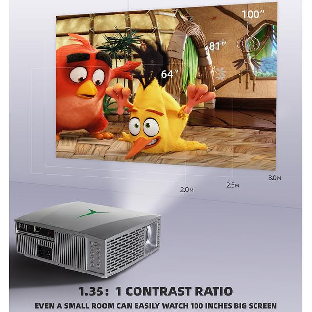 بروجكتر F40 Full HD Video Projector 3D Movie Home بدقة (1920*1080) - SW1hZ2U6NTE4NzM2