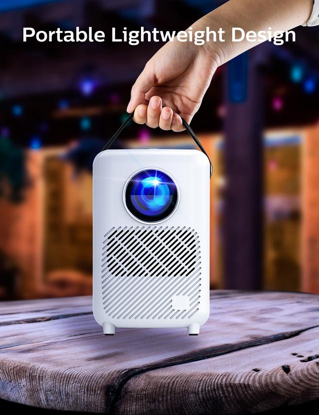 بروجكتر ليد محمول بسطوع 7500 Lumens بدقة 1080P وبمقاس عرض 200 بوصة Mini Wireless Projector WiFi Full HD 1080P Home Projector - Wownect - SW1hZ2U6NTE4ODE5