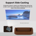 Wownect Android 9.0 Projector 4K LED [Screen Up to 200''] Screen Mirroring 1080p with 550 ANSI Lumens Compatible with TV Stick, Set Top Box, HDMI, USB, Laptop, Gaming -Black