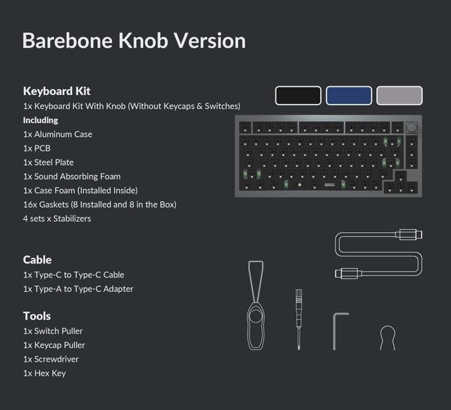 لوحة مفاتيح مع إضائة RGB أحمر Q1 QMK Gateron Phantom Mechanical Keyboard with Knob - Keychron - SW1hZ2U6NTIyMTY1