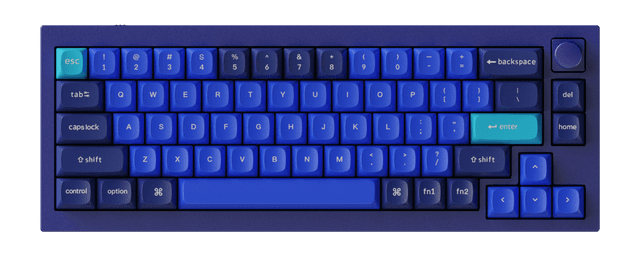 Keychron Q2 QMK Gateron G-PRO Mechanical Keyboard with Knob- RGB- Brown Switch and Costom Hot-swappable - Navy Blue - SW1hZ2U6NTIyMTU3