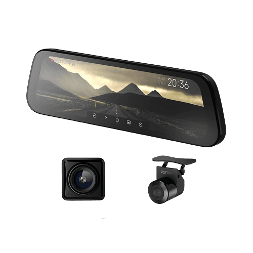 داش كام شاومي مع شاشة أمامية وخلفية 70mai Rearview Dash Cam D07 Car Recorder Set بدقة 1080P