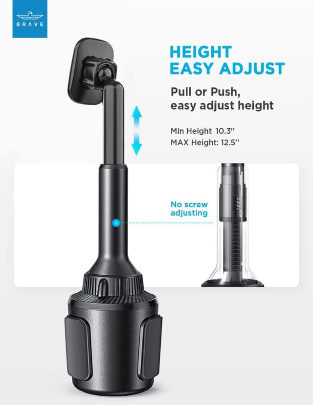 حامل جوال للسيارة مغناطيسي في قاعدة الأكواب 360 درجة مضاد للانزلاق بريف Brave ِِِAnti Slip 360D/r  Car Cup Holder Phone Mount Magnetic