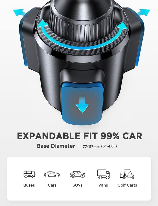 حامل جوال للسيارة مغناطيسي في قاعدة الأكواب 360 درجة مضاد للانزلاق بريف Brave ِِِAnti Slip 360D/r  Car Cup Holder Phone Mount Magnetic